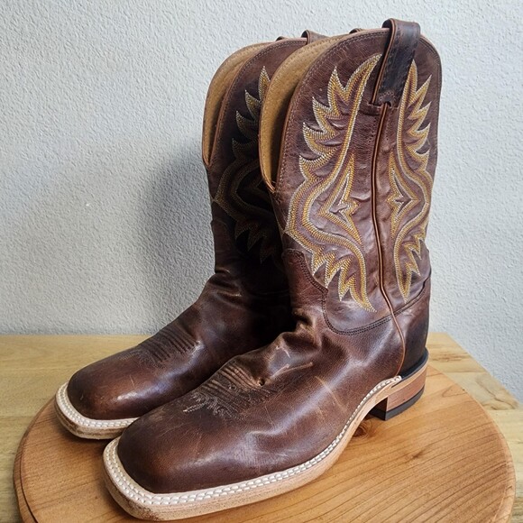 Tony Lama Americana 7956 Boots Mens Size 8.5 Brown Leather Western Cowboy